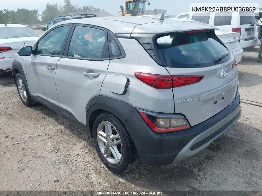 2023 Hyundai Kona Se VIN: KM8K22AB8PU036869 Lot: 39674610