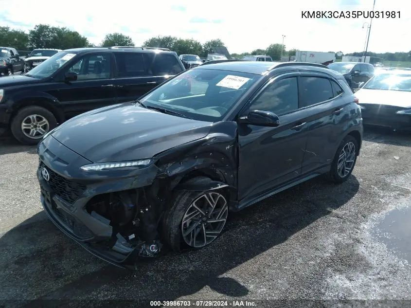 2023 Hyundai Kona N Line VIN: KM8K3CA35PU031981 Lot: 39986703