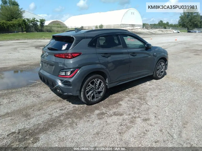 2023 Hyundai Kona N Line VIN: KM8K3CA35PU031981 Lot: 39986703