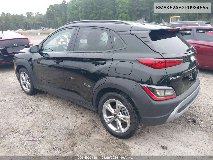 2023 Hyundai Kona Sel VIN: KM8K62AB2PU934565 Lot: 40024381