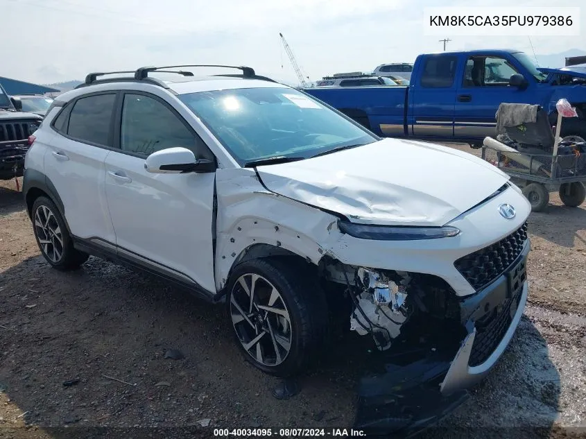 2023 Hyundai Kona Limited VIN: KM8K5CA35PU979386 Lot: 40034095