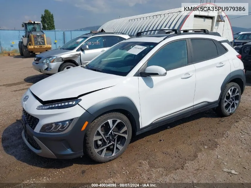 2023 Hyundai Kona Limited VIN: KM8K5CA35PU979386 Lot: 40034095