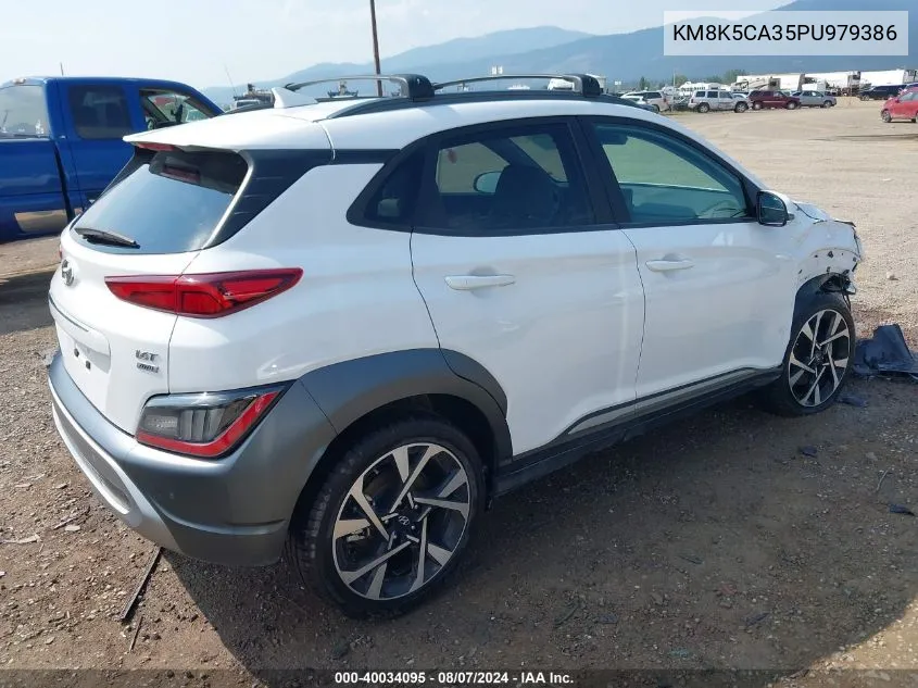 2023 Hyundai Kona Limited VIN: KM8K5CA35PU979386 Lot: 40034095