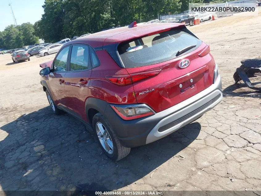 2023 Hyundai Kona Se VIN: KM8K22AB0PU032900 Lot: 40089458