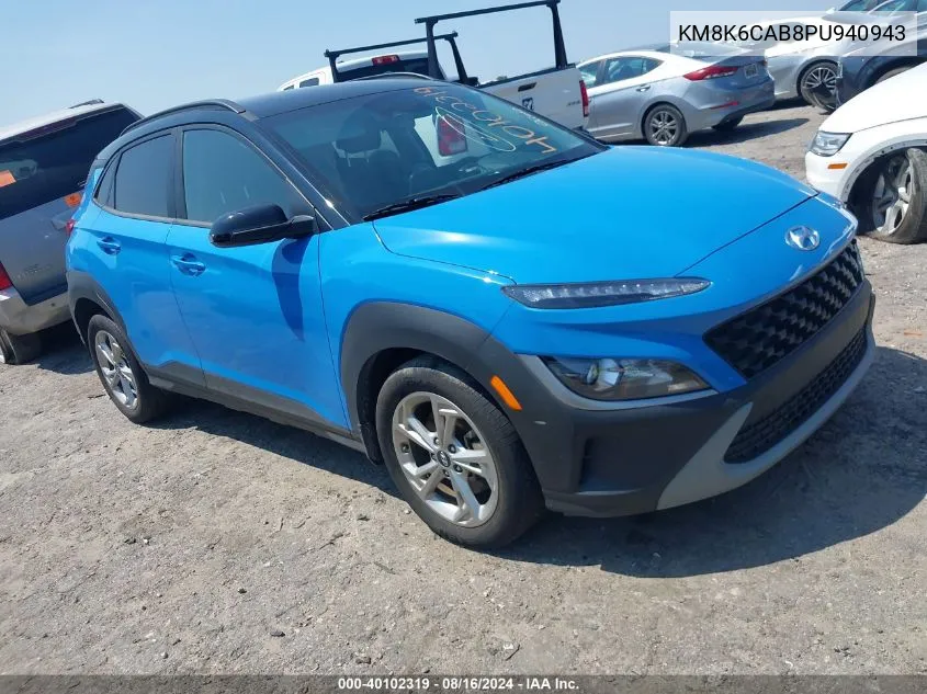 2023 Hyundai Kona Sel VIN: KM8K6CAB8PU940943 Lot: 40102319