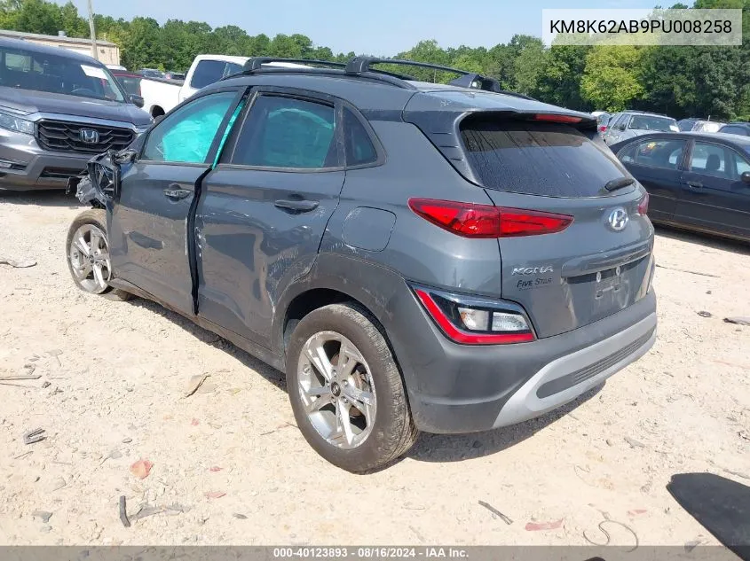 2023 Hyundai Kona Sel VIN: KM8K62AB9PU008258 Lot: 40123893