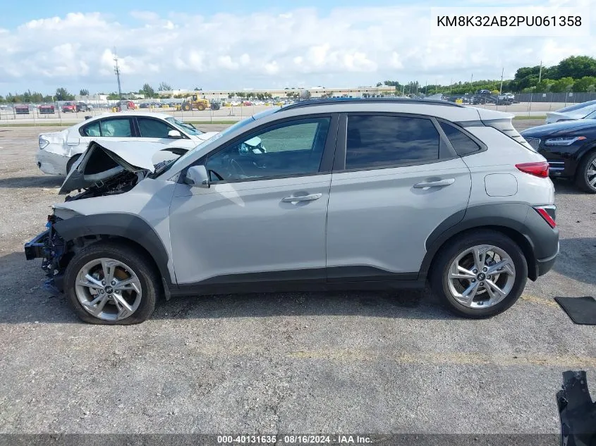 2023 Hyundai Kona Sel VIN: KM8K32AB2PU061358 Lot: 40131635