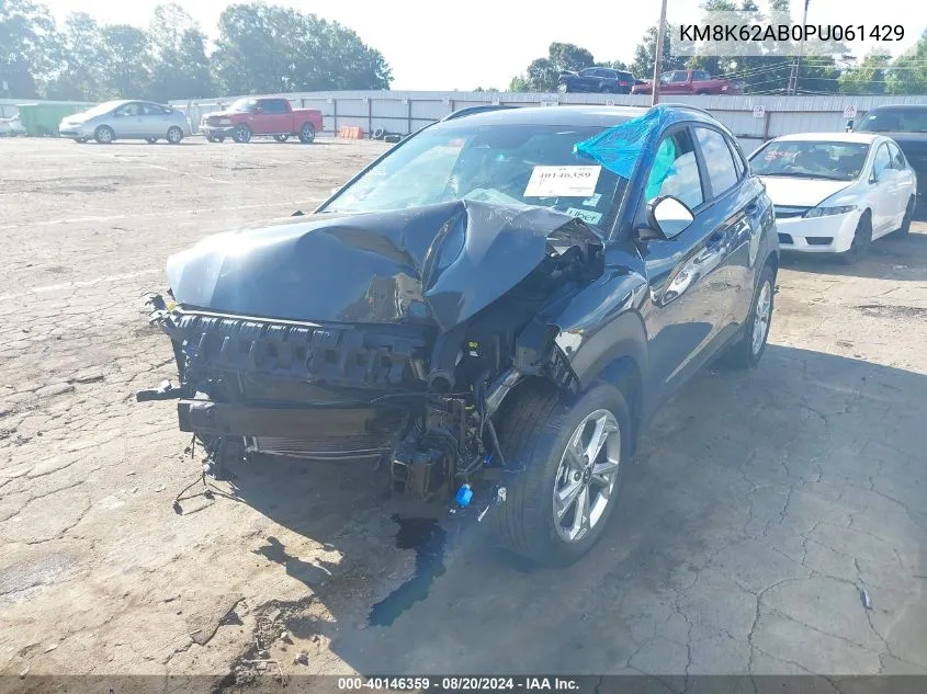 2023 Hyundai Kona Sel VIN: KM8K62AB0PU061429 Lot: 40146359