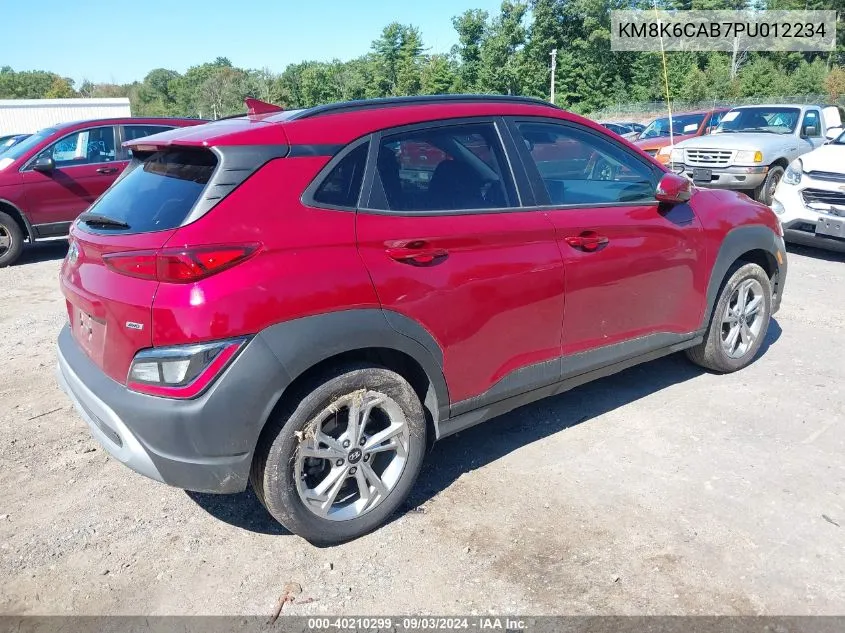 2023 Hyundai Kona Sel VIN: KM8K6CAB7PU012234 Lot: 40210299