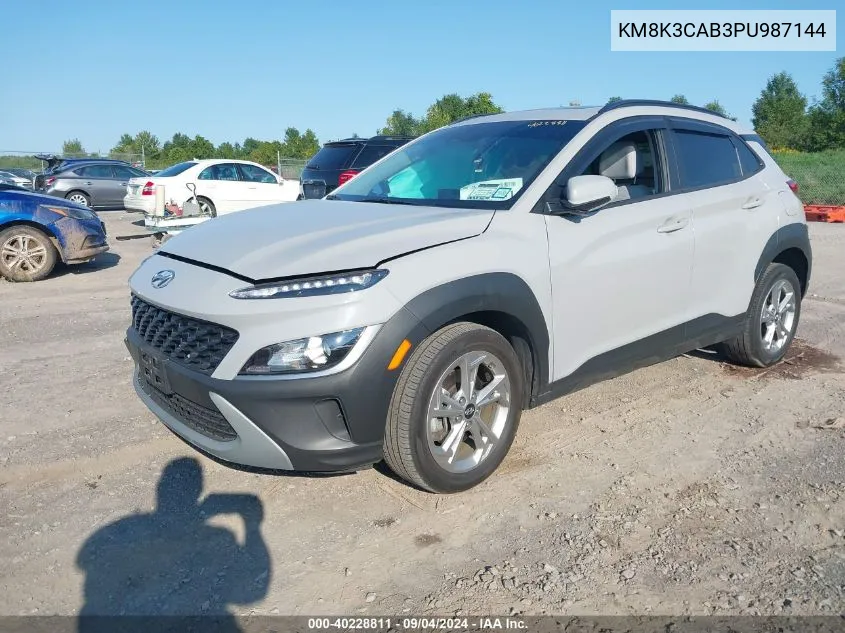 2023 Hyundai Kona Sel VIN: KM8K3CAB3PU987144 Lot: 40228811