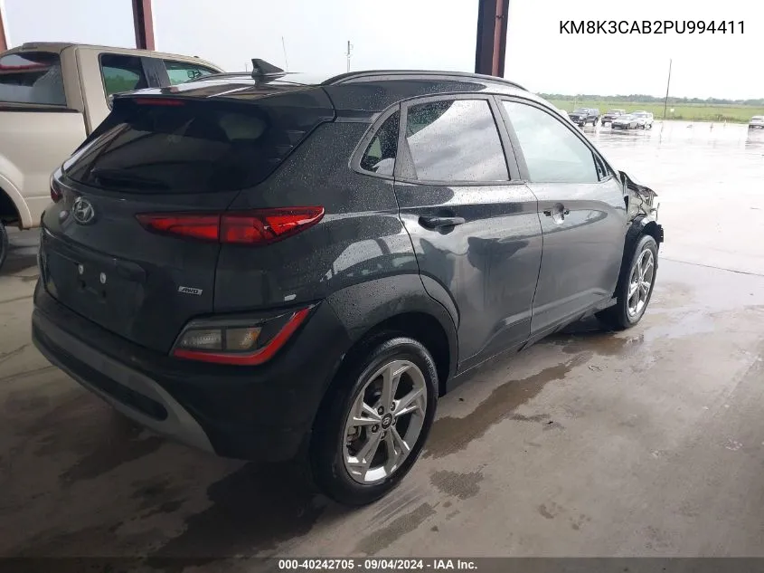 2023 Hyundai Kona Sel VIN: KM8K3CAB2PU994411 Lot: 40242705