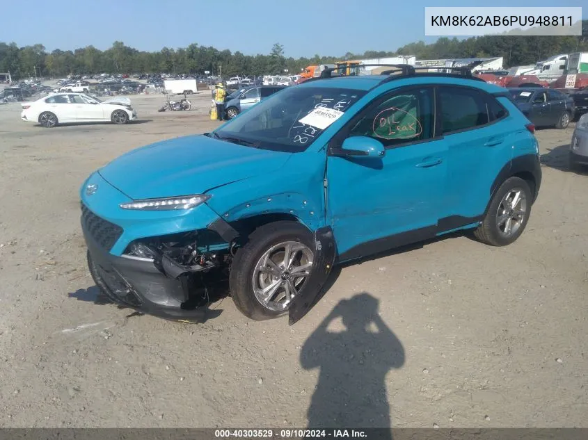 2023 Hyundai Kona Sel VIN: KM8K62AB6PU948811 Lot: 40303529