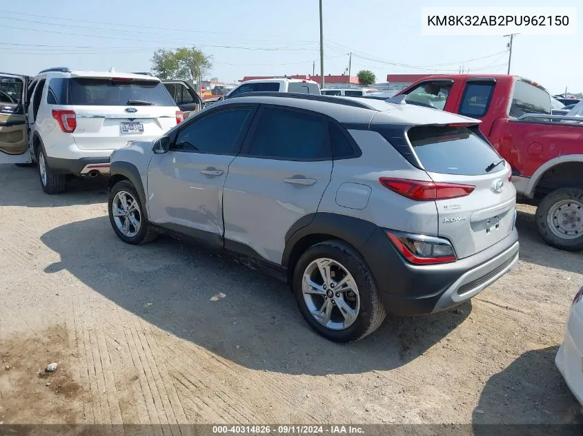 2023 Hyundai Kona Sel VIN: KM8K32AB2PU962150 Lot: 40314826