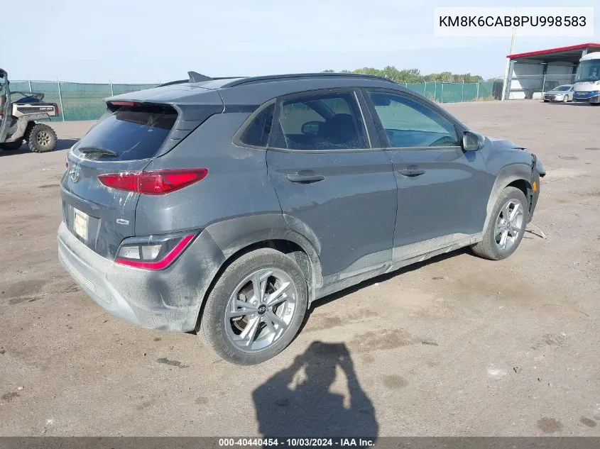 2023 Hyundai Kona Sel VIN: KM8K6CAB8PU998583 Lot: 40440454