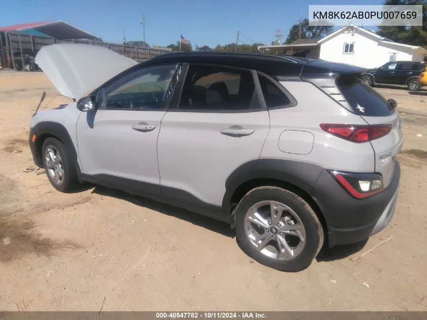 2023 Hyundai Kona Sel VIN: KM8K62AB0PU007659 Lot: 40547782