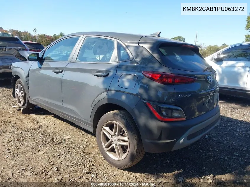 2023 Hyundai Kona Se VIN: KM8K2CAB1PU063272 Lot: 40581630