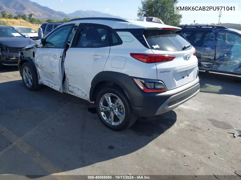 2023 Hyundai Kona Sel VIN: KM8K6CAB2PU971041 Lot: 40585850