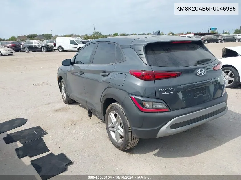 2023 Hyundai Kona Se VIN: KM8K2CAB6PU046936 Lot: 40586154