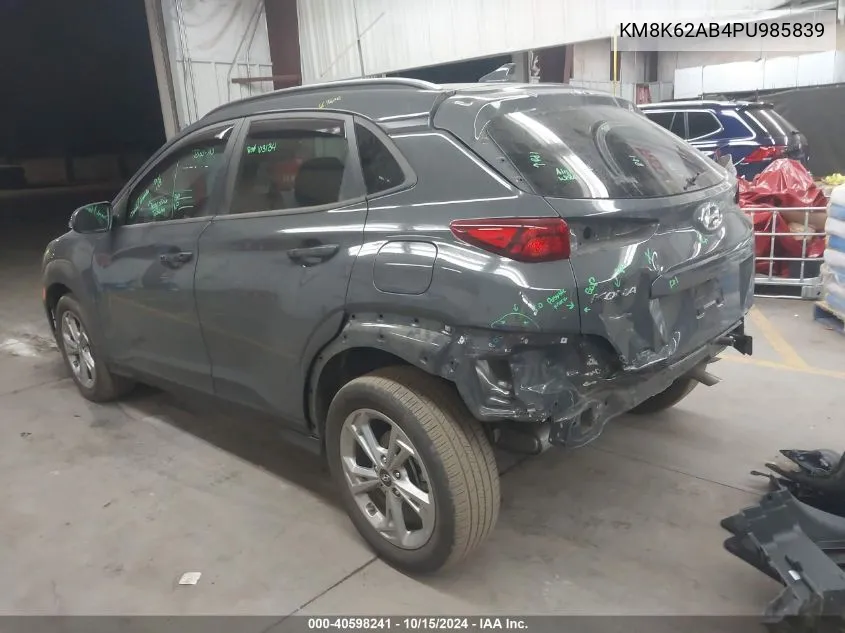 2023 Hyundai Kona Sel VIN: KM8K62AB4PU985839 Lot: 40598241