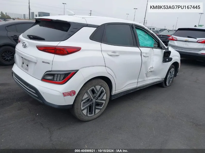 2023 Hyundai Kona Electric Limited VIN: KM8K53AG7PU167445 Lot: 40598921