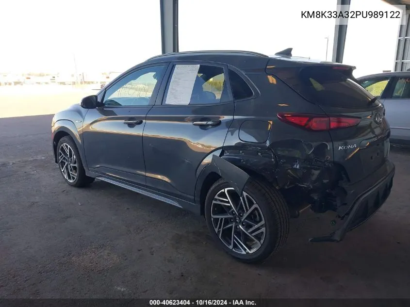 2023 Hyundai Kona N Line VIN: KM8K33A32PU989122 Lot: 40623404