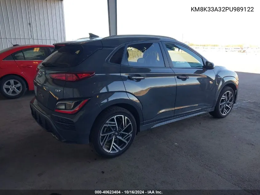 2023 Hyundai Kona N Line VIN: KM8K33A32PU989122 Lot: 40623404