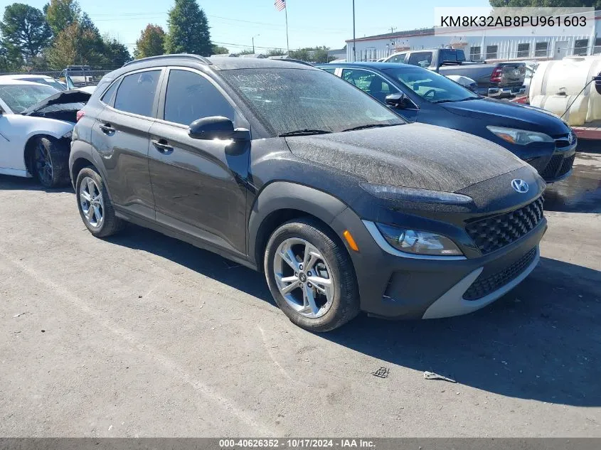 2023 Hyundai Kona Sel VIN: KM8K32AB8PU961603 Lot: 40626352