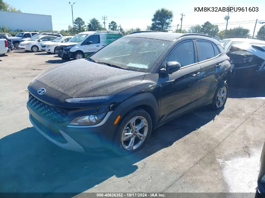 2023 Hyundai Kona Sel VIN: KM8K32AB8PU961603 Lot: 40626352