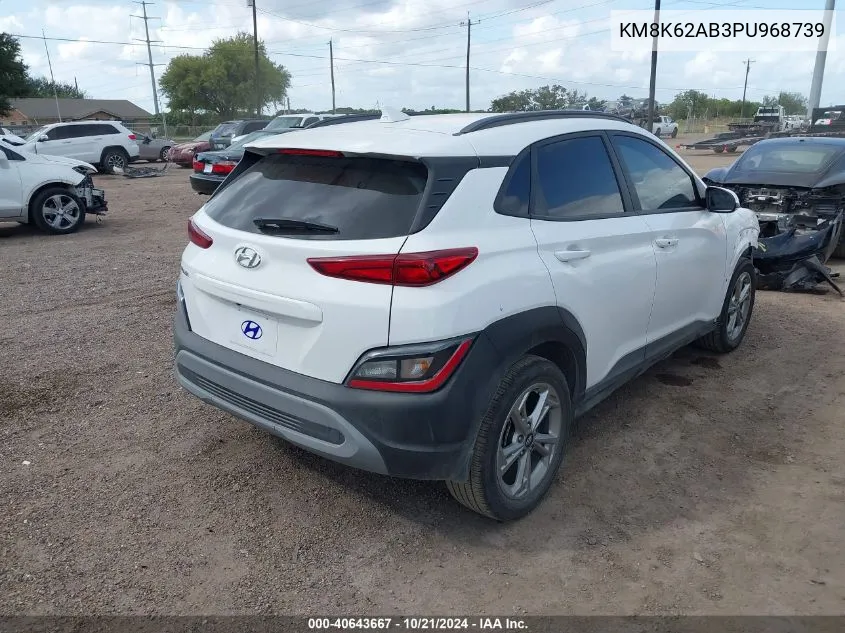 2023 Hyundai Kona Sel VIN: KM8K62AB3PU968739 Lot: 40643667