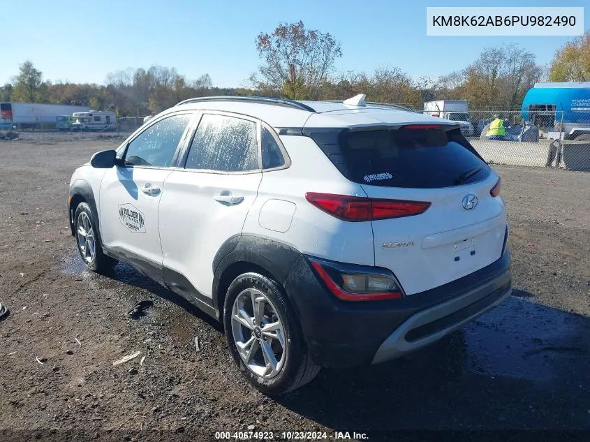 2023 Hyundai Kona Sel VIN: KM8K62AB6PU982490 Lot: 40674923