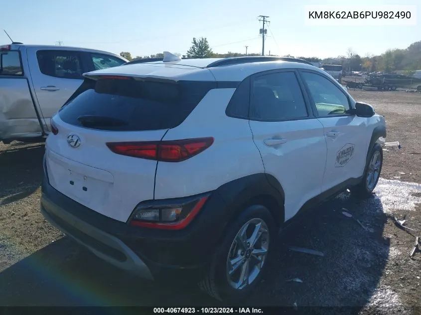 2023 Hyundai Kona Sel VIN: KM8K62AB6PU982490 Lot: 40674923