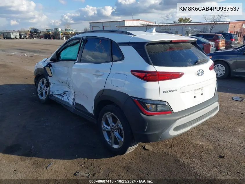 2023 Hyundai Kona Sel VIN: KM8K6CAB4PU937537 Lot: 40687418