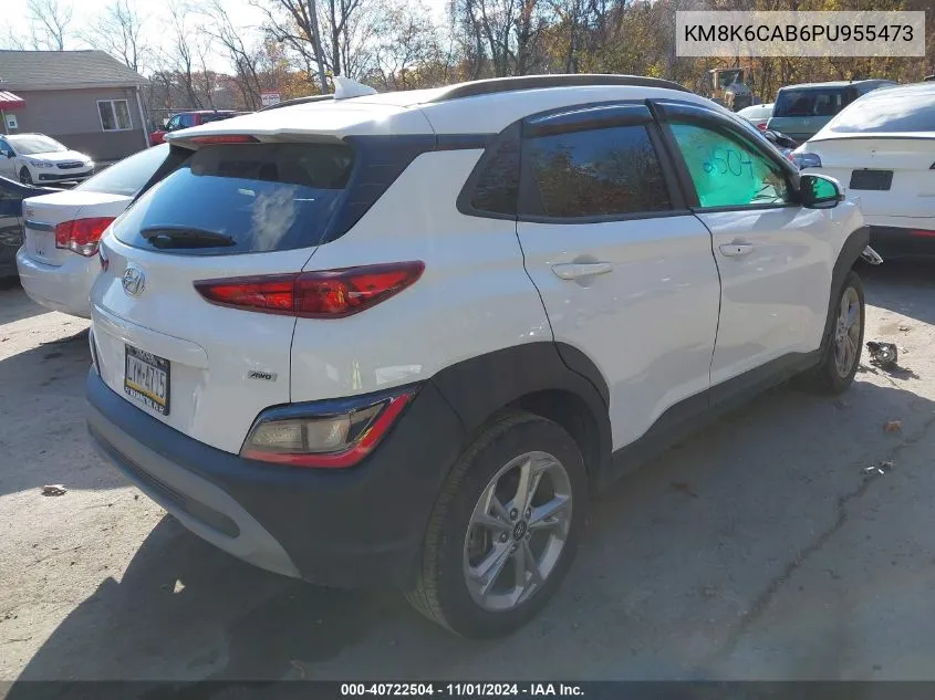 2023 Hyundai Kona Sel VIN: KM8K6CAB6PU955473 Lot: 40722504