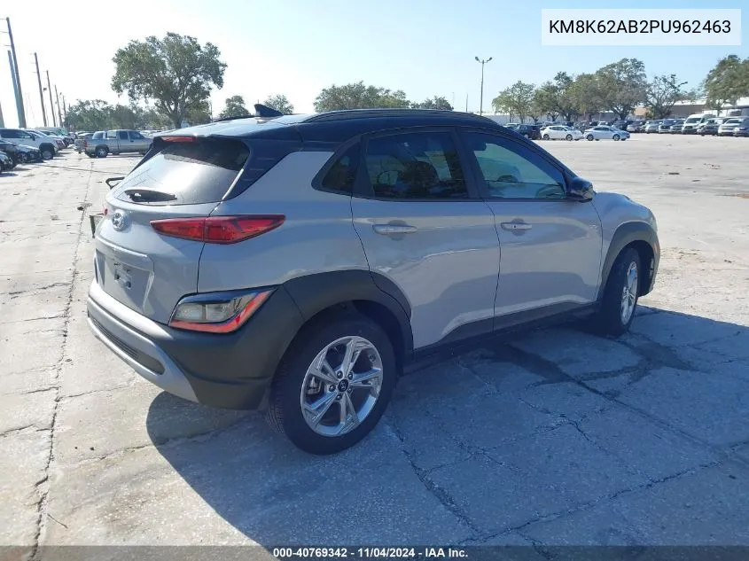 2023 Hyundai Kona Sel VIN: KM8K62AB2PU962463 Lot: 40769342