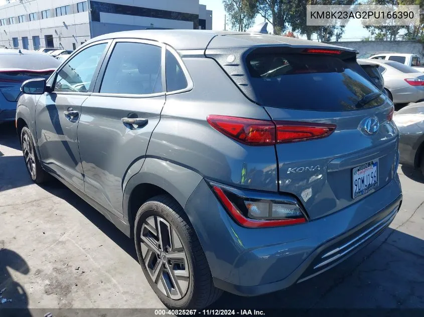 2023 Hyundai Kona Electric Se VIN: KM8K23AG2PU166390 Lot: 40825267