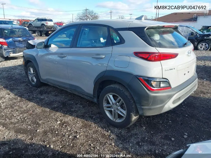 2023 Hyundai Kona Se VIN: KM8K2CAB9PU047692 Lot: 40832184