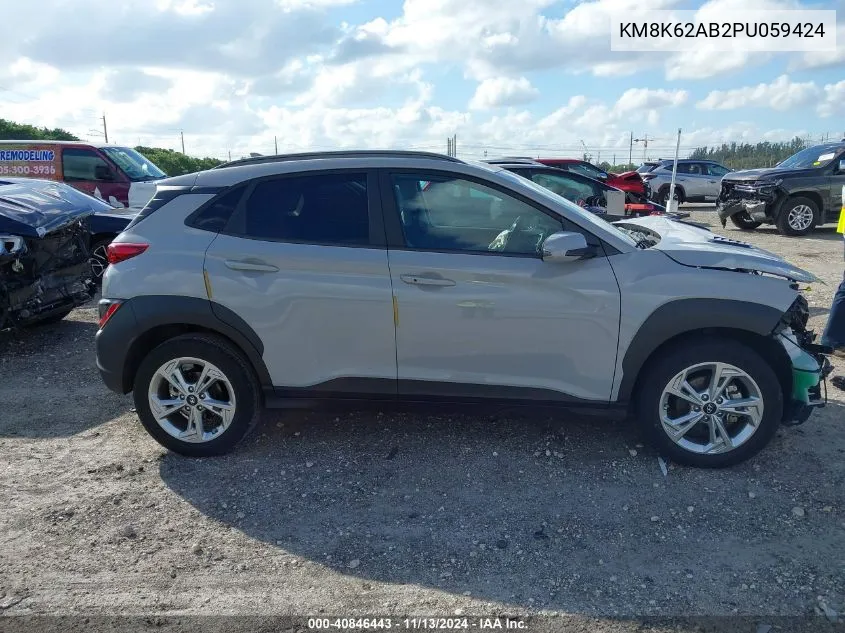 2023 Hyundai Kona Sel VIN: KM8K62AB2PU059424 Lot: 40846443