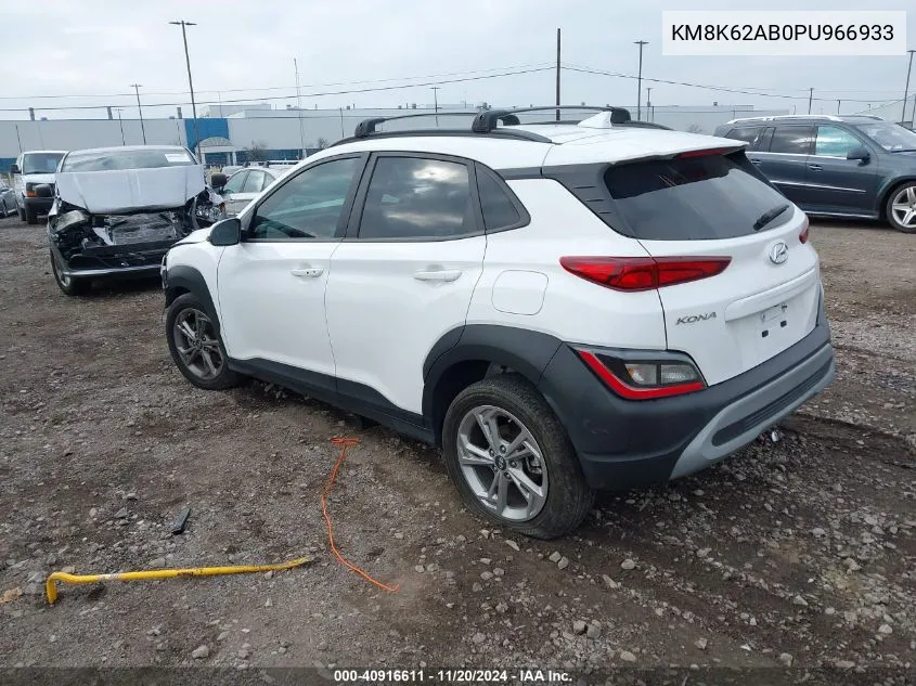 2023 Hyundai Kona Sel VIN: KM8K62AB0PU966933 Lot: 40916611