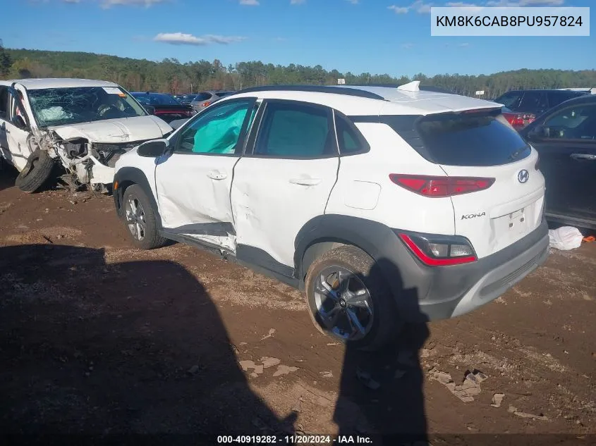 2023 Hyundai Kona Sel VIN: KM8K6CAB8PU957824 Lot: 40919282