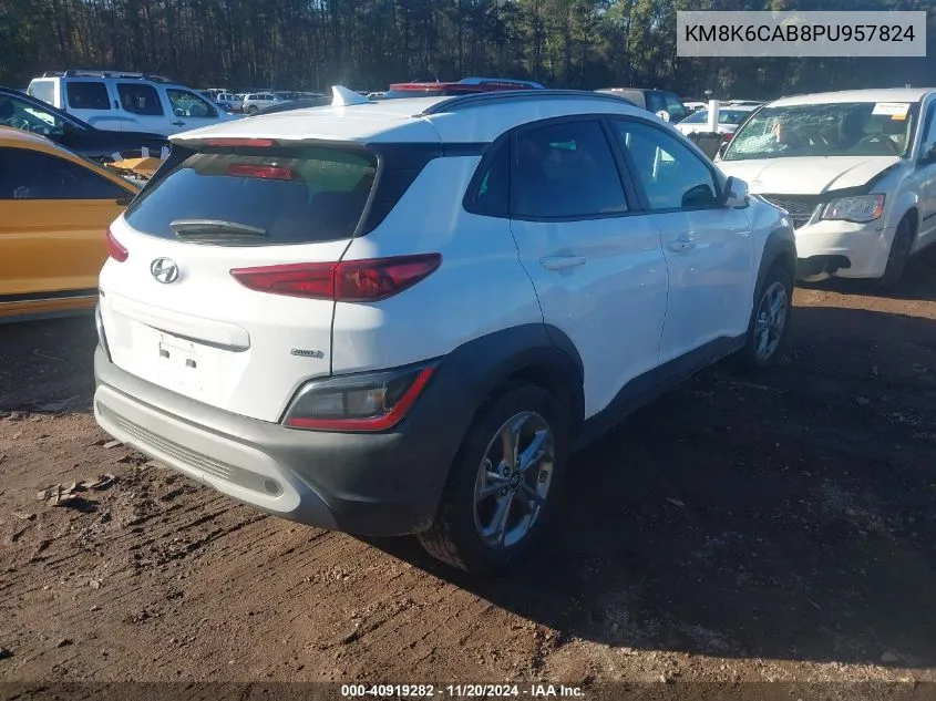 2023 Hyundai Kona Sel VIN: KM8K6CAB8PU957824 Lot: 40919282