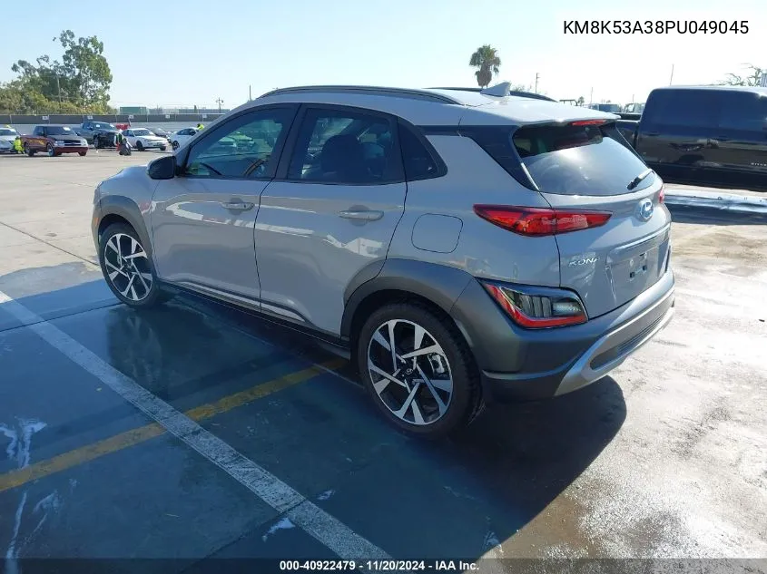 2023 Hyundai Kona Limited VIN: KM8K53A38PU049045 Lot: 40922479