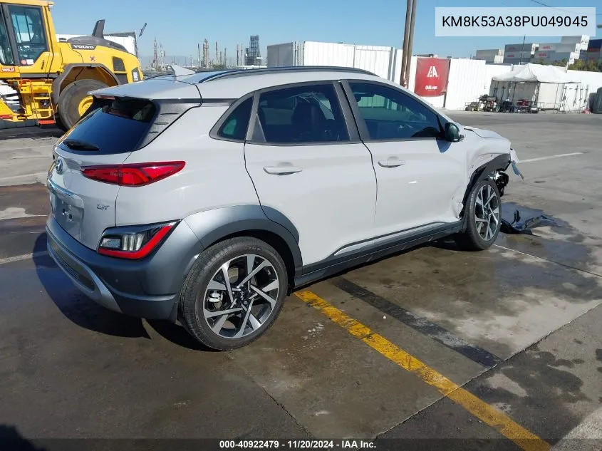 2023 Hyundai Kona Limited VIN: KM8K53A38PU049045 Lot: 40922479