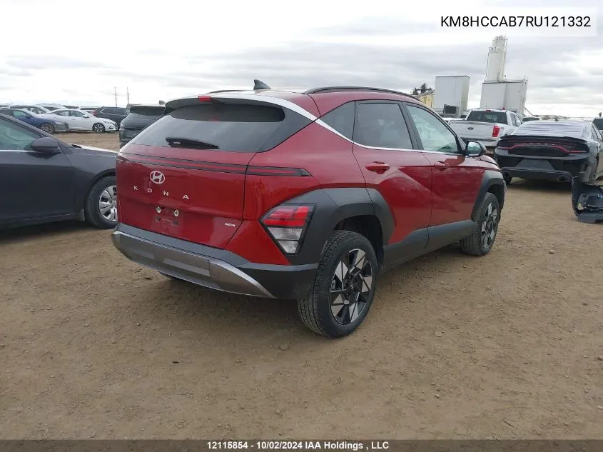 2024 Hyundai Kona Sel VIN: KM8HCCAB7RU121332 Lot: 12115854