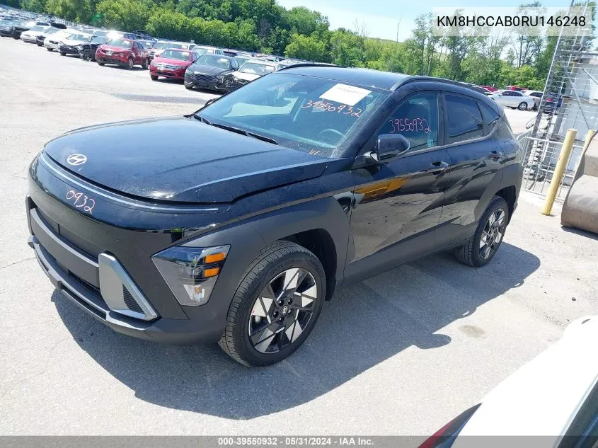 2024 Hyundai Kona Sel VIN: KM8HCCAB0RU146248 Lot: 39550932