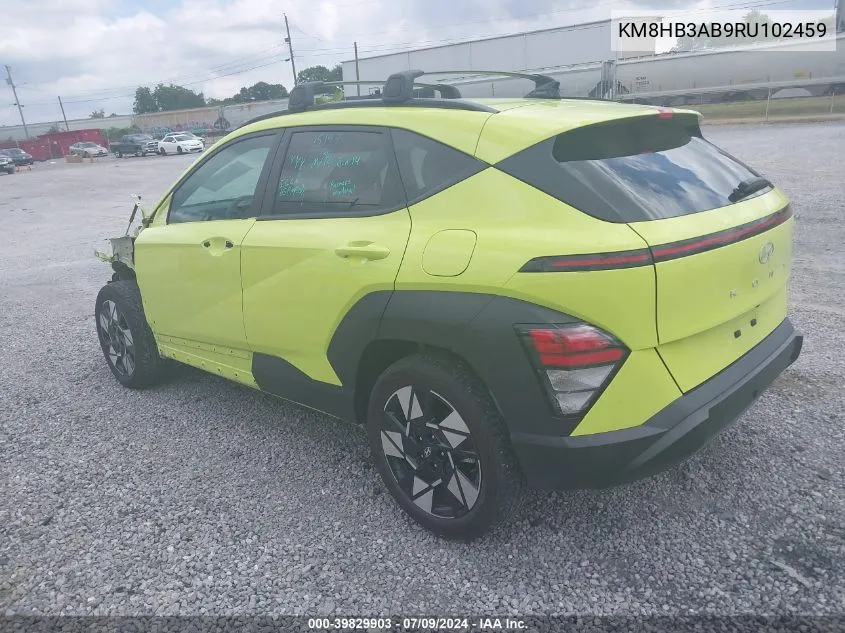 2024 Hyundai Kona Sel VIN: KM8HB3AB9RU102459 Lot: 39829903