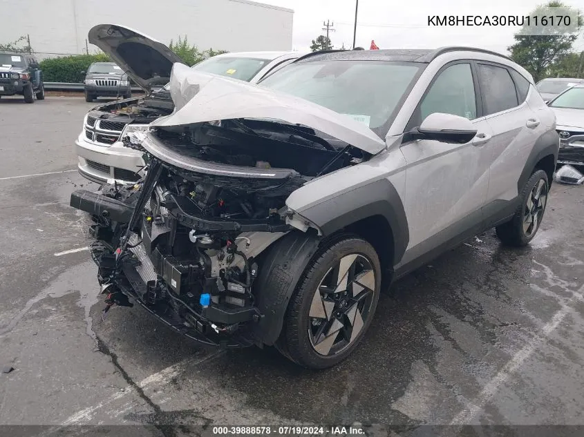 2024 Hyundai Kona Limited VIN: KM8HECA30RU116170 Lot: 39888578