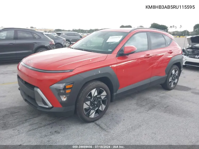 2024 Hyundai Kona Sel VIN: KM8HB3AB5RU115595 Lot: 39889856