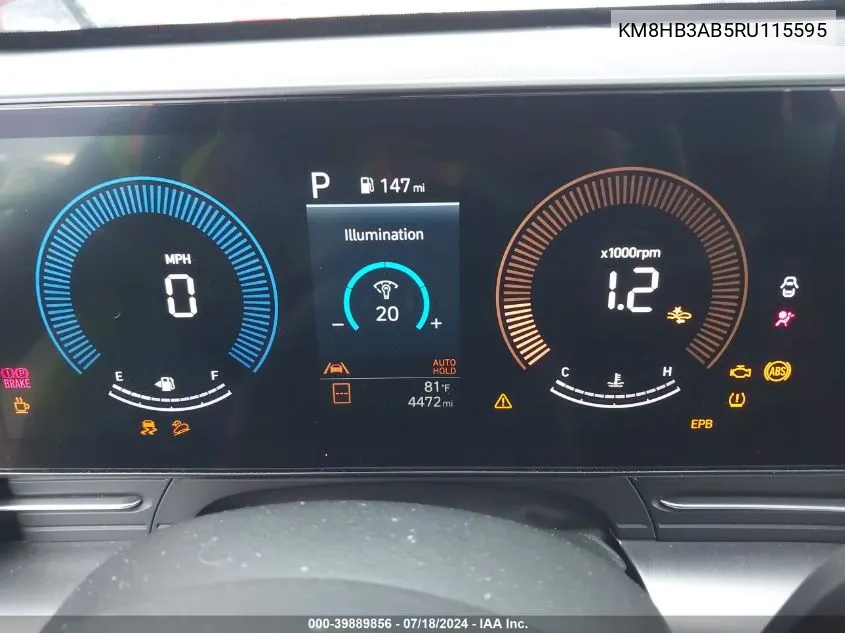 KM8HB3AB5RU115595 2024 Hyundai Kona Sel