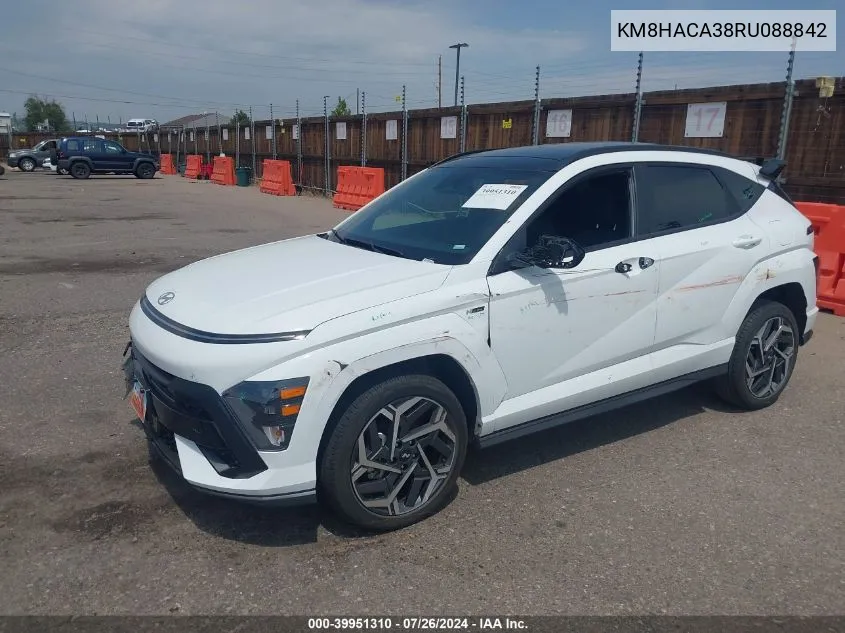 2024 Hyundai Kona N Line VIN: KM8HACA38RU088842 Lot: 39951310