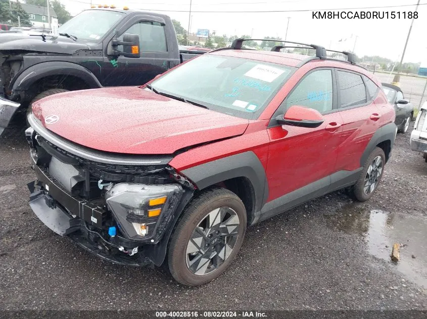 2024 Hyundai Kona Sel VIN: KM8HCCAB0RU151188 Lot: 40028516